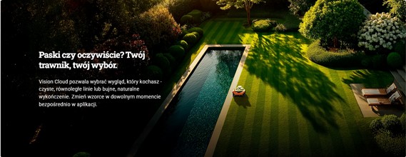 Baner: Czy Worx Cloud kosi paskami?